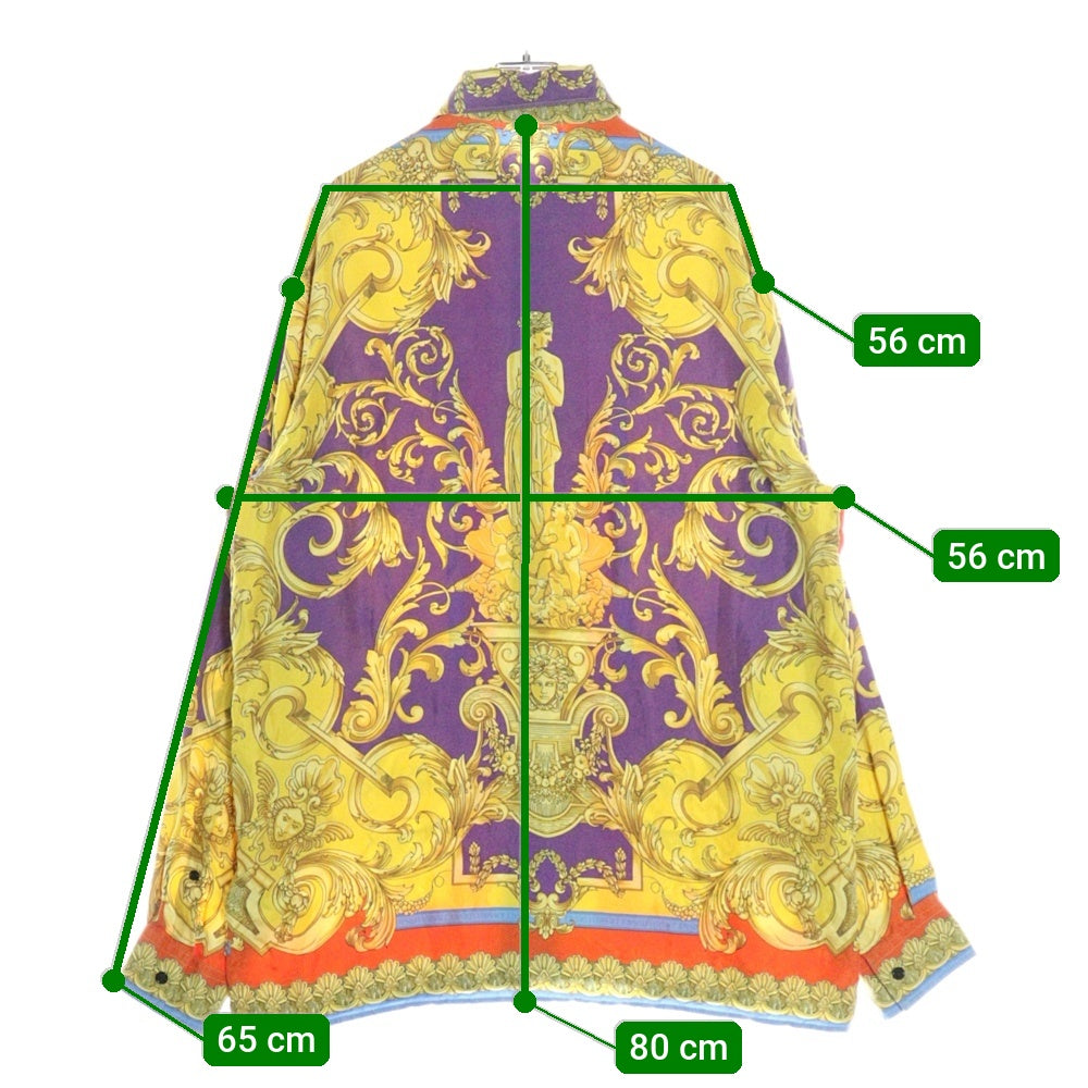 VERSACE(ヴェルサーチ) バロッコ柄 総柄 シルク ロングスリーブ 長袖シャツ マルチ 1003941 1A03489