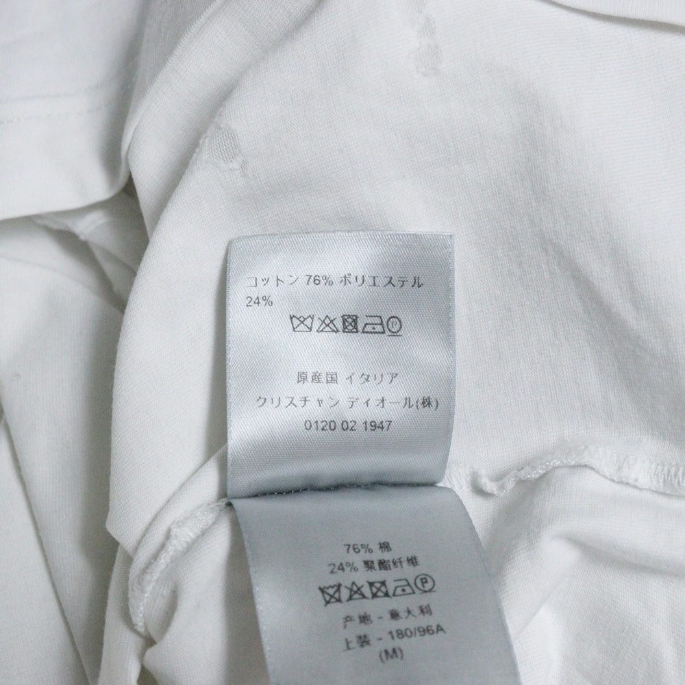 Dior HOMME(ディオールオム) 19SS オブリーク オパール加工 ロゴ総柄 シースルー クルーネック 半袖Tシャツ カットソー ホワイト 923J611A0540