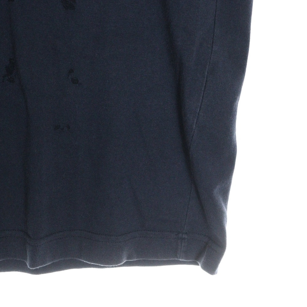 Dior HOMME(ディオールオム) 19SS オブリーク オパール加工 ロゴ総柄 シースルー クルーネック 半袖Tシャツ カットソー ネイビー 923J611A0540