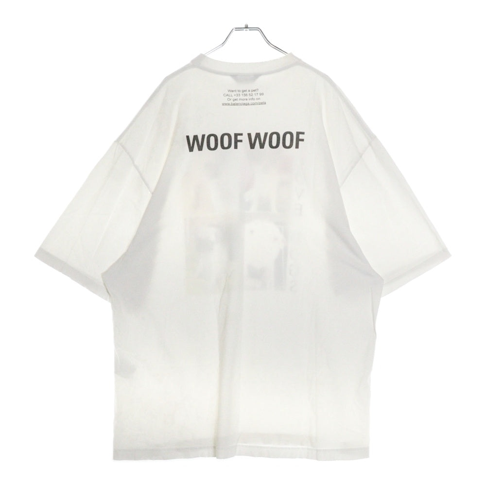 BALENCIAGA(バレンシアガ) 21SS I LOVE DOGS ダメージ加工オーバーサイズ 半袖Tシャツ カットソー ホワイト 641614 TJVH1