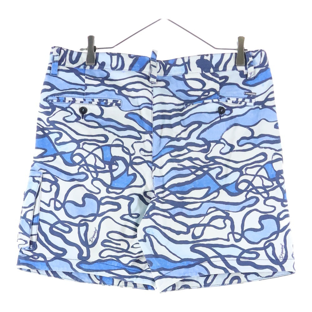 DSQUARED2(ディースクエアード) 15SS カモ柄 迷彩 デニム ハーフパンツ ショーツ ホワイト/ブルー S74MU0364 S43465