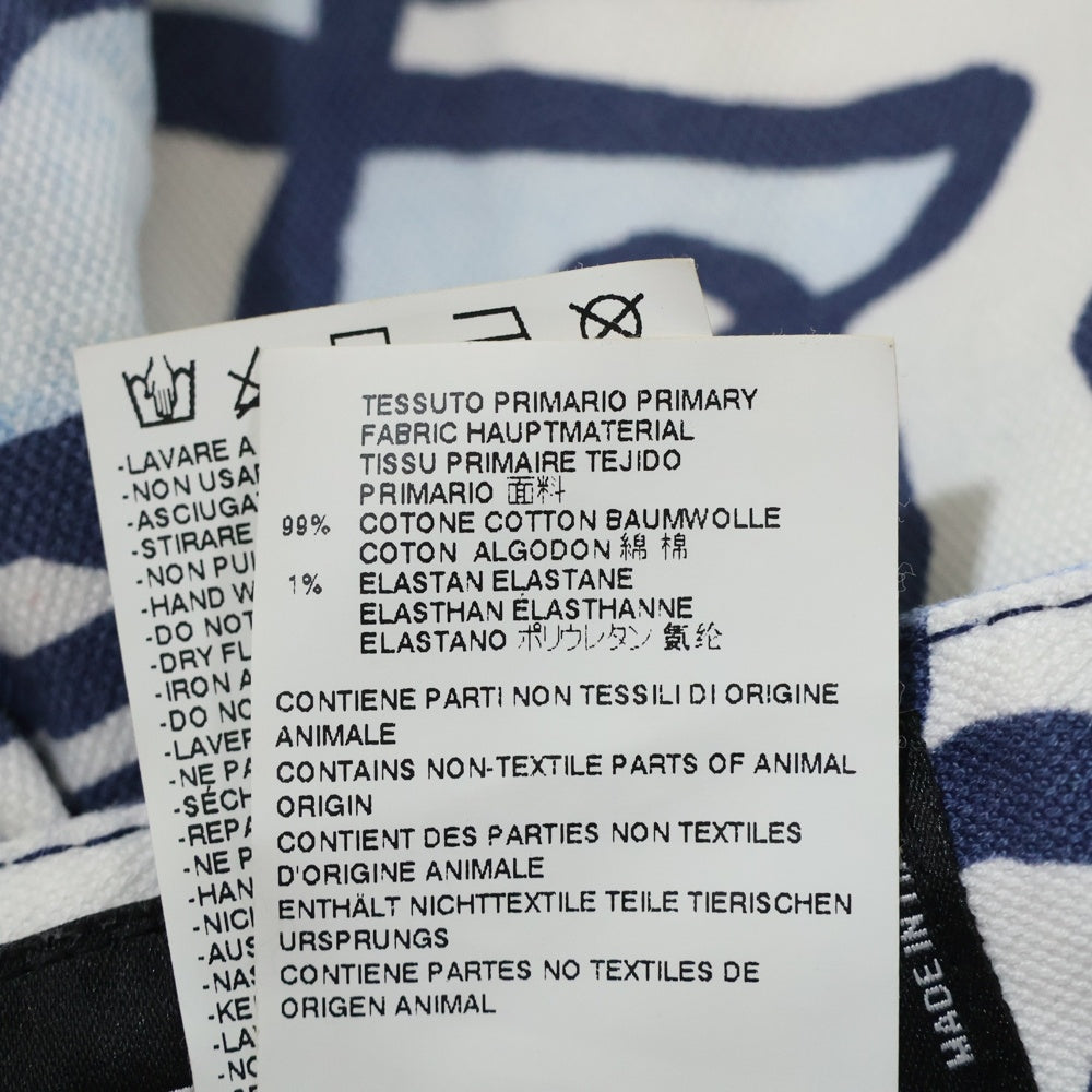 DSQUARED2(ディースクエアード) 15SS カモ柄 迷彩 デニム ハーフパンツ ショーツ ホワイト/ブルー S74MU0364 S43465