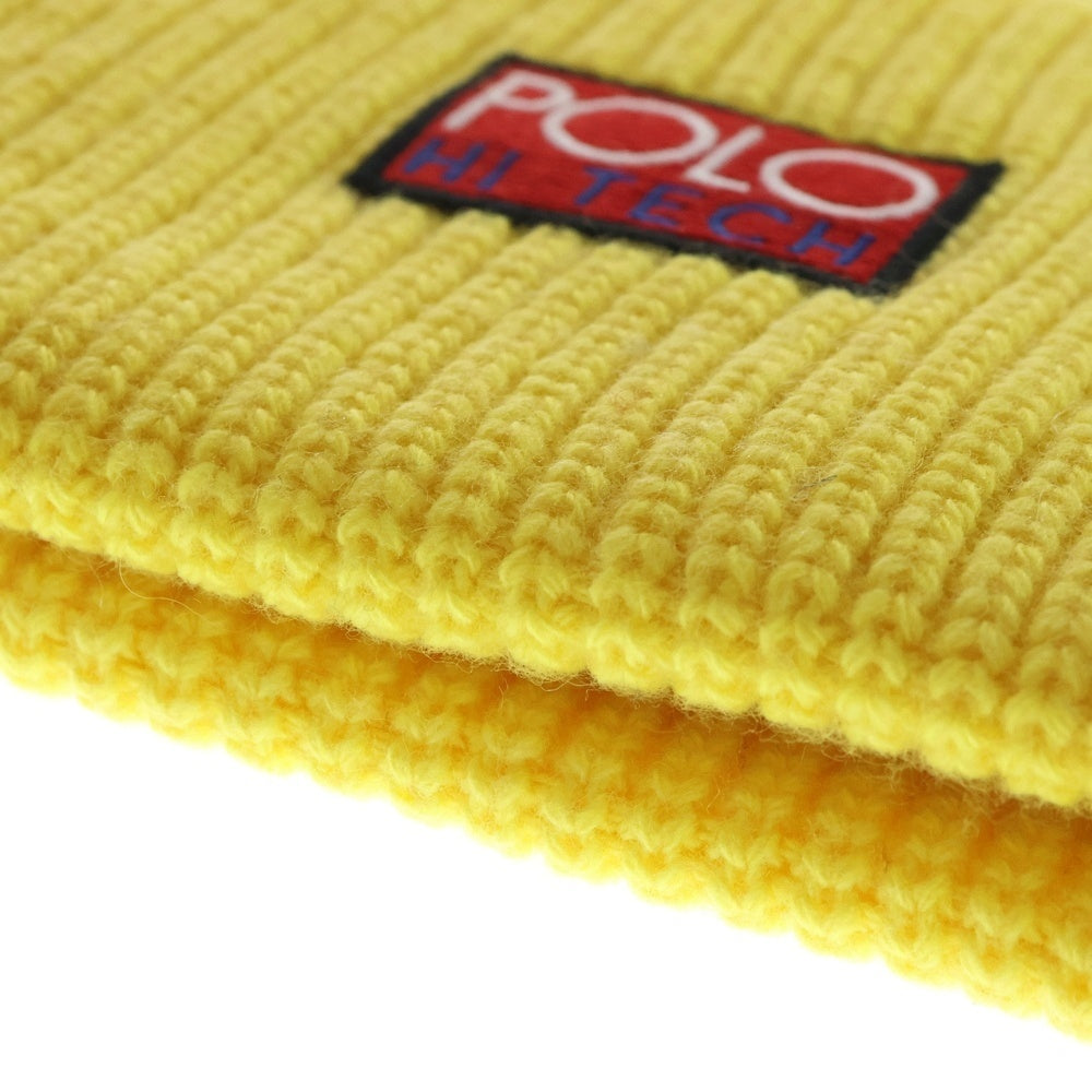POLO RALPH LAUREN(ポロラルフローレン) HI TECH Knit Beanie フロントロゴ ニット ビーニー 帽子 イエロー