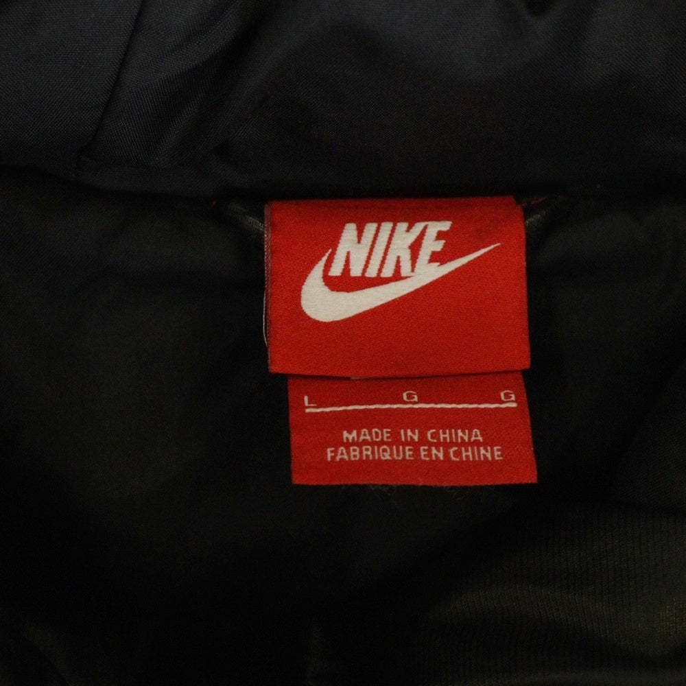 NIKE(ナイキ) キルティング フェイクレザー フード付き中綿ジャケット ブラック 575109-010