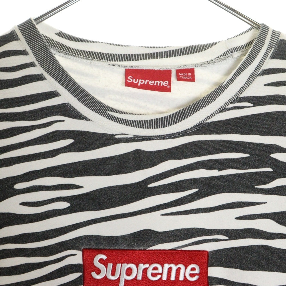 SUPREME(シュプリーム) 22AW Box Logo Crewneck Sweatshirt ゼブラ ボックスロゴ クルーネック スウェット トレーナー ブラック/ホワイト