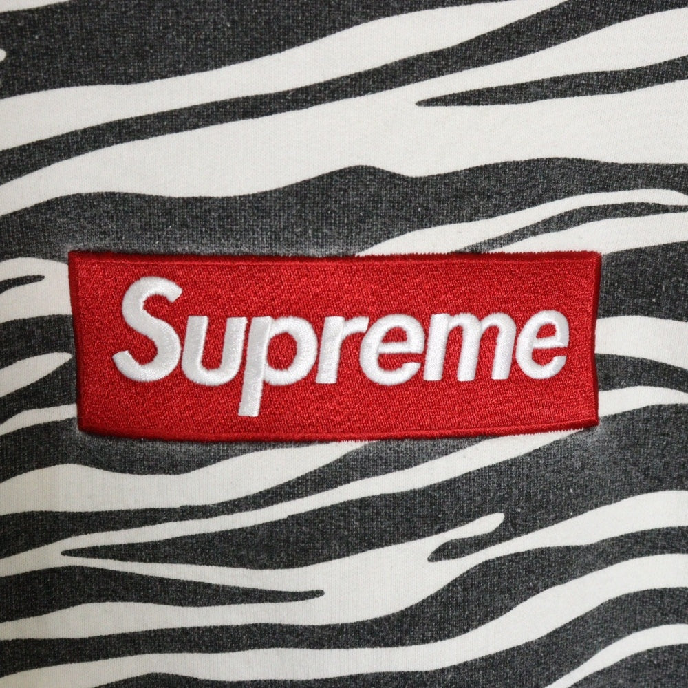SUPREME(シュプリーム) 22AW Box Logo Crewneck Sweatshirt ゼブラ ボックスロゴ クルーネック スウェット トレーナー ブラック/ホワイト