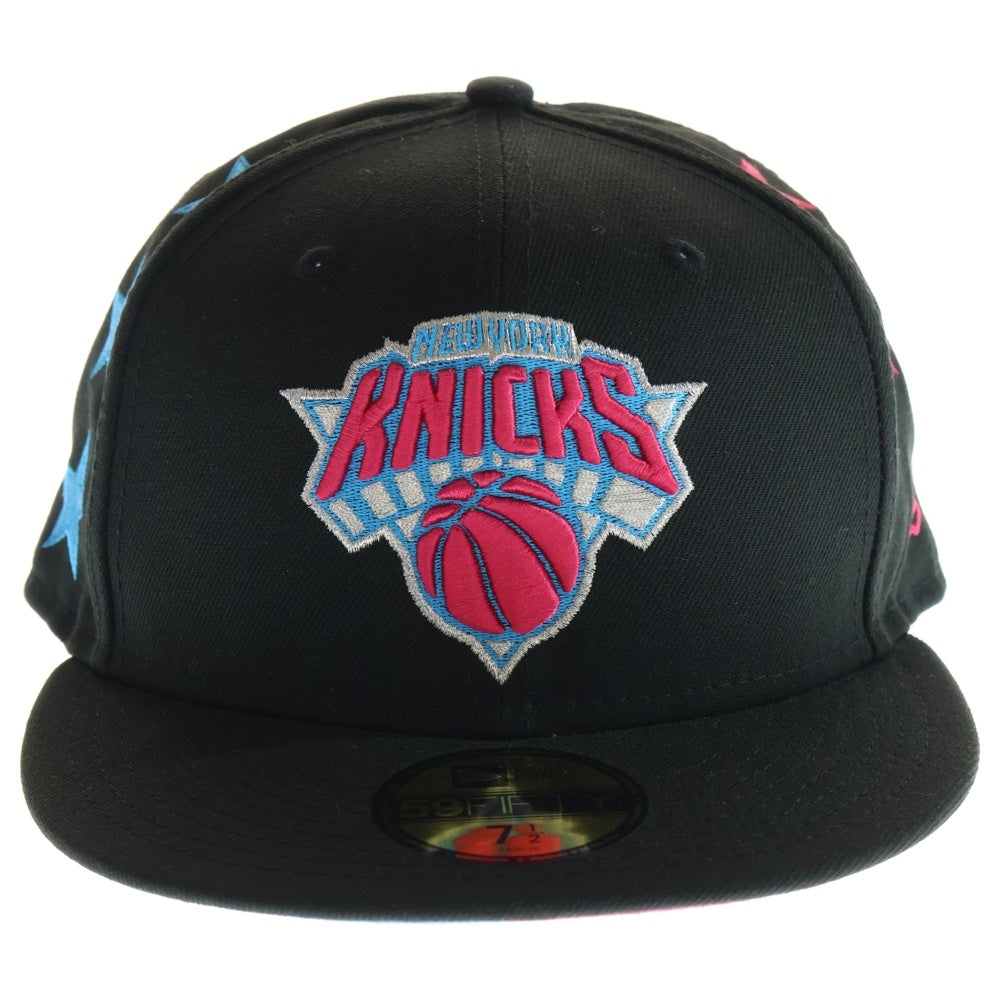 NEW ERA(ニューエラ) NEW YORK KNICKS ニューヨークニックス 刺繍 ベースボールキャップ 帽子 ブラック