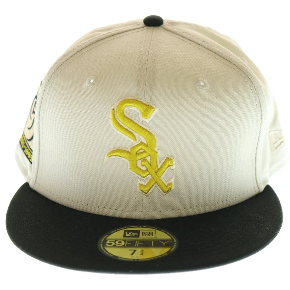 NEW ERA(ニューエラ) 59FIFTY Chicago White Sox シカゴホワイトソックス 6パネル ベースボールキャップ 帽子 ベージュ/ブラック