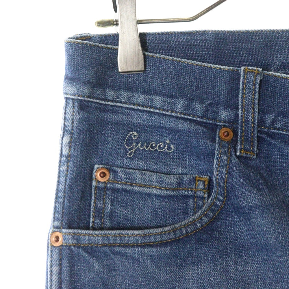 GUCCI(グッチ) テーパードストレッチデニムパンツ インディゴ 408637 XDB11