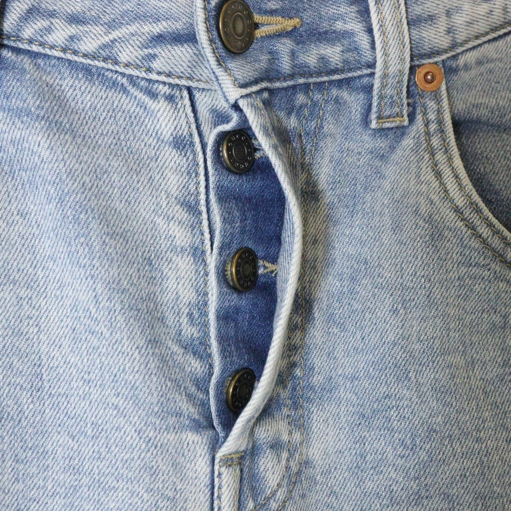 GUCCI(グッチ) 21AW ボタンフライ ストレート デニムパンツ インディゴブルー 408637 XDBCD