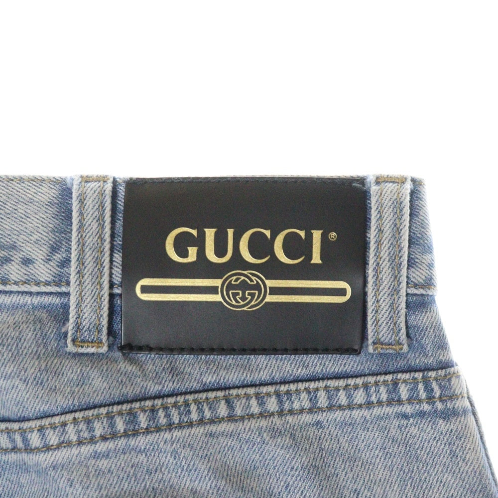 GUCCI(グッチ) 21AW ボタンフライ ストレート デニムパンツ インディゴブルー 408637 XDBCD