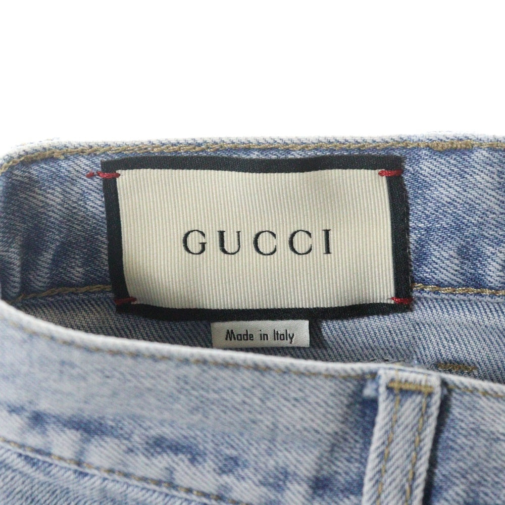 GUCCI(グッチ) 21AW ボタンフライ ストレート デニムパンツ インディゴブルー 408637 XDBCD