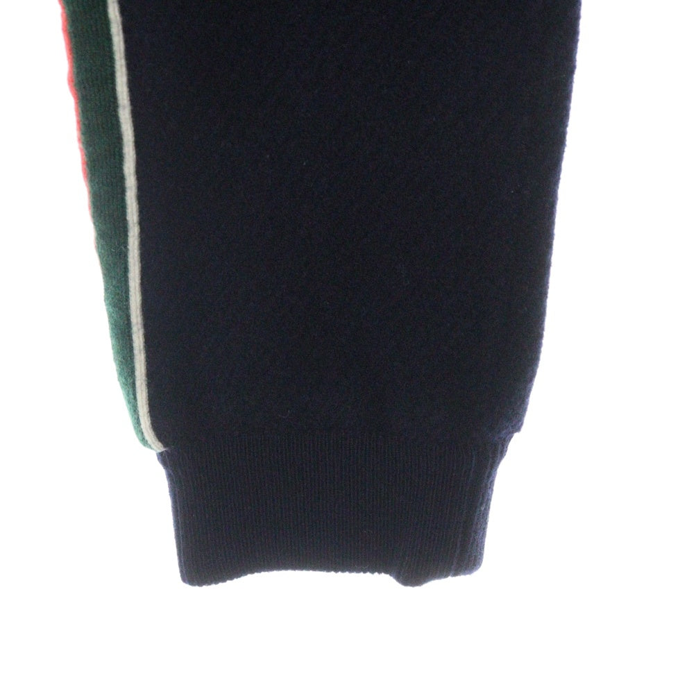 GUCCI(グッチ) ウール ジャージー ジョギング サイドライン ロング トラックパンツ ネイビー 673329 XJDUW