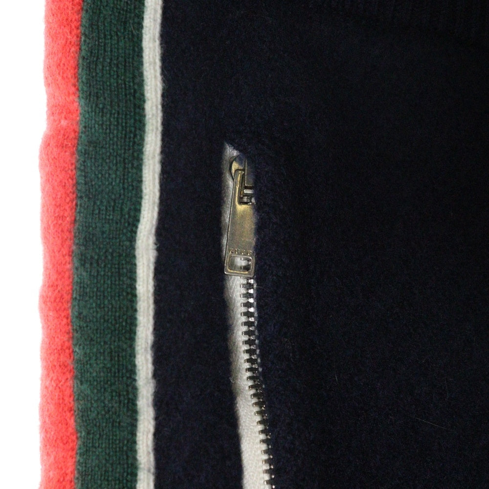 GUCCI(グッチ) ウール ジャージー ジョギング サイドライン ロング トラックパンツ ネイビー 673329 XJDUW