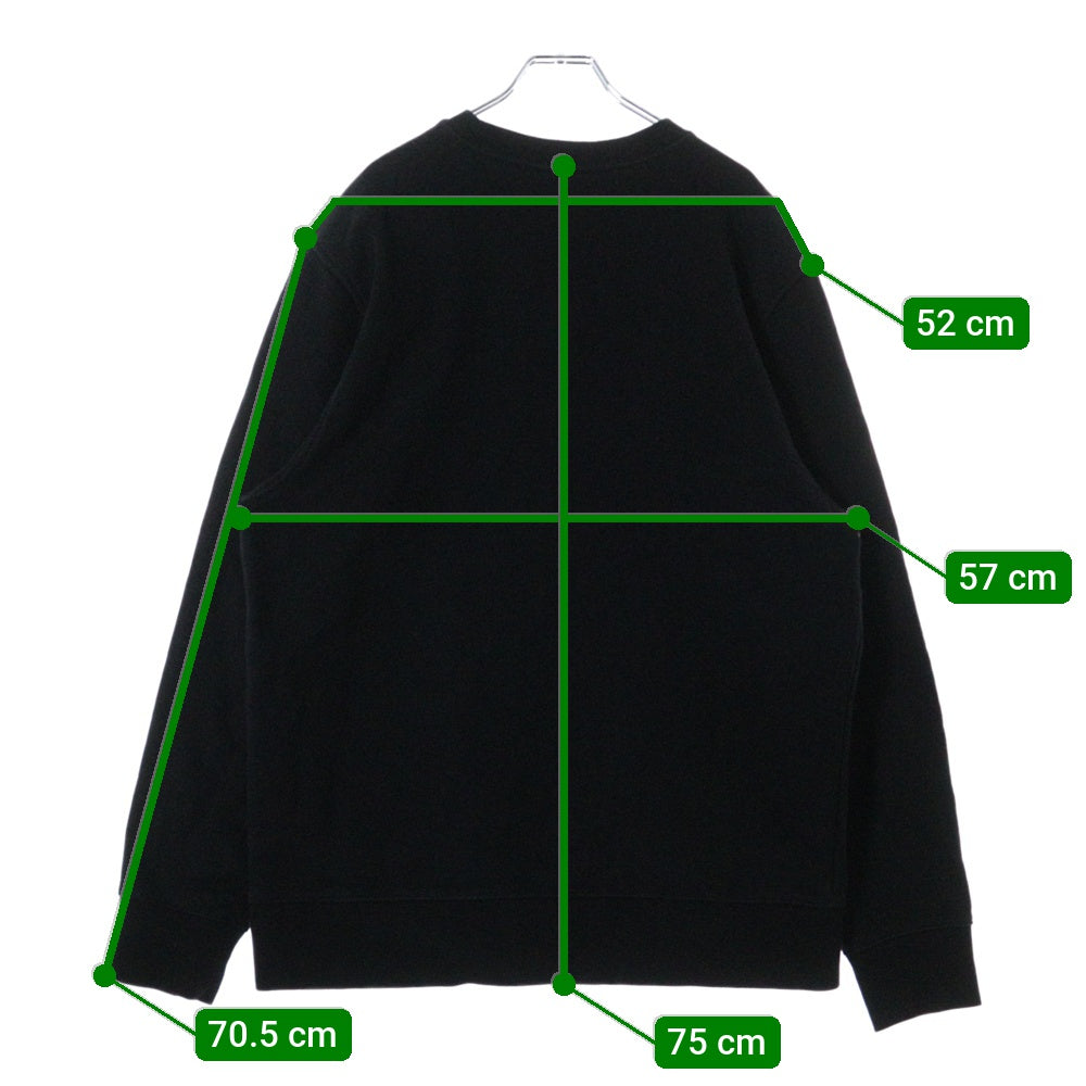 Y-3(ワイスリー) 21SS SQUARE LOGO CREW SWEATSHIRT ロゴプリント クルーネックスウェットトレーナー ブラック HB3324