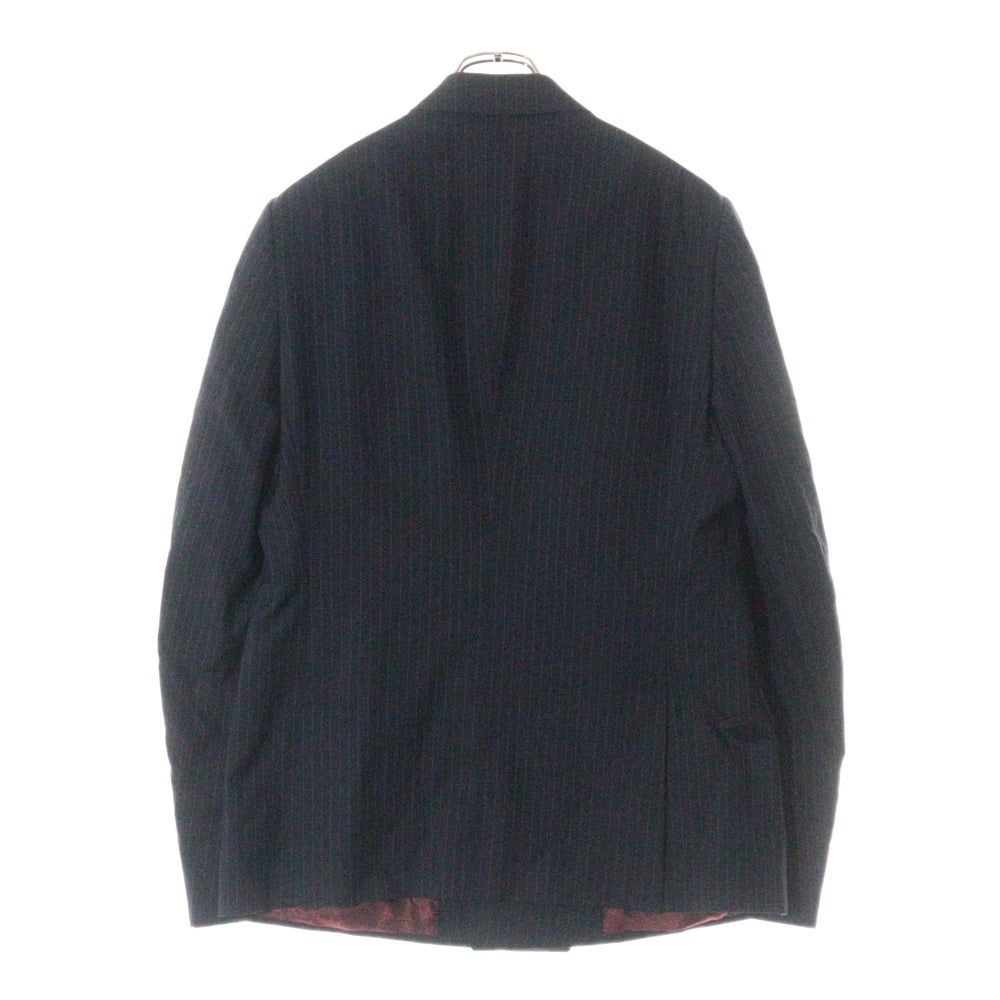 GUCCI(グッチ) 裏地GGロゴ ストライプ ダブルブレスト テーラードジャケット スラックスパンツ セットアップ ネイビー/レッド 616U01 21GUFA