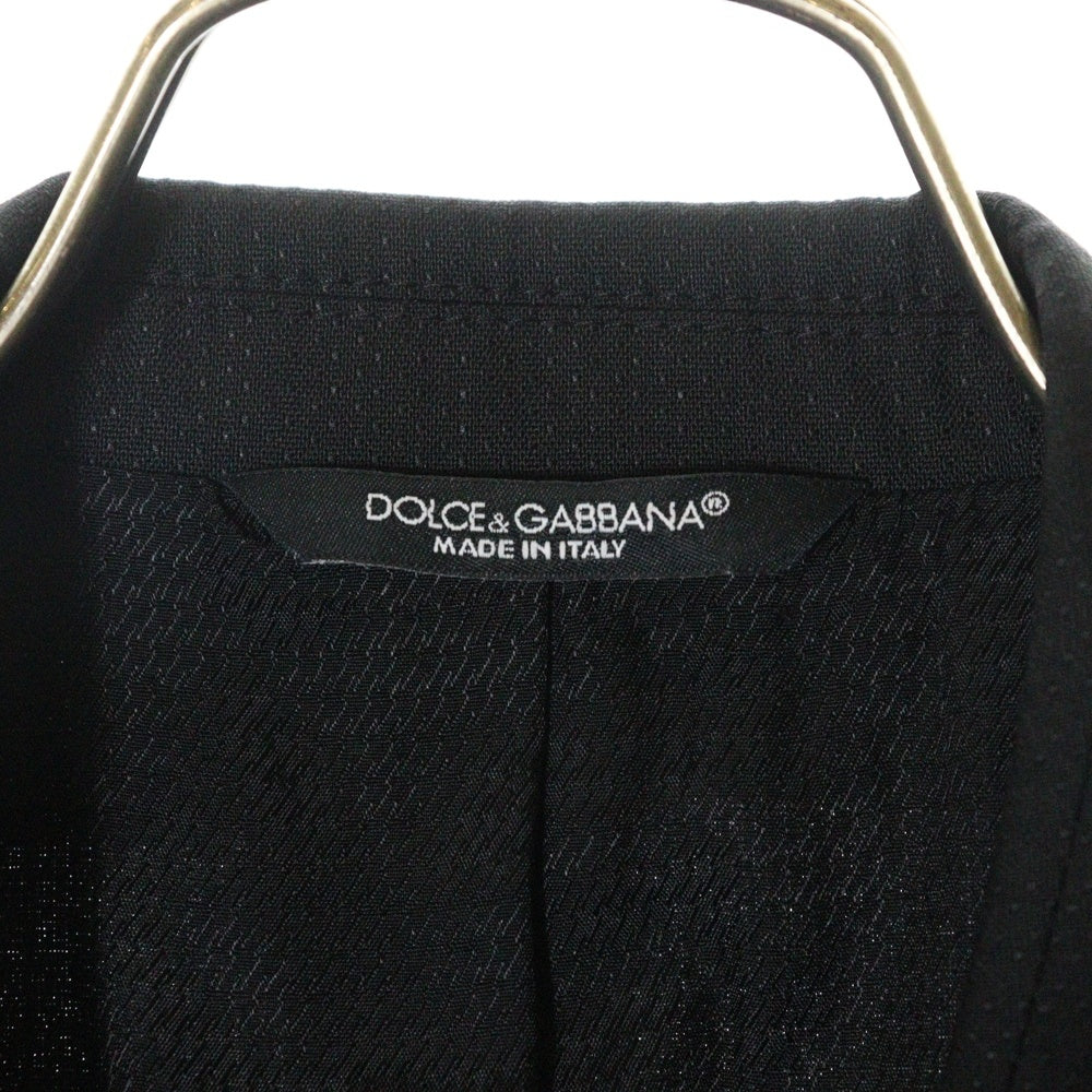 DOLCE & GABBANA(ドルチェアンドガッバーナ) ダブルブレスト レーヨン テーラードジャケット スラックスパンツ ベスト セットアップ スーツ ブラック G1HDMT