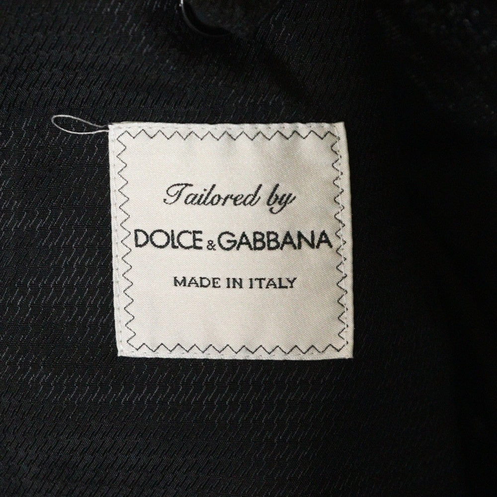 DOLCE & GABBANA(ドルチェアンドガッバーナ) ダブルブレスト レーヨン テーラードジャケット スラックスパンツ ベスト セットアップ スーツ ブラック G1HDMT