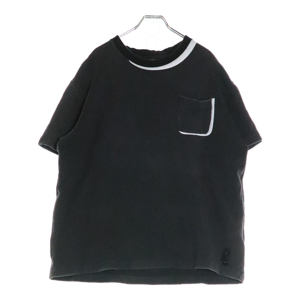 FENDI(フェンディ) フロントポケット クルーネック スウェット 半袖Tシャツ ブラック FY0761