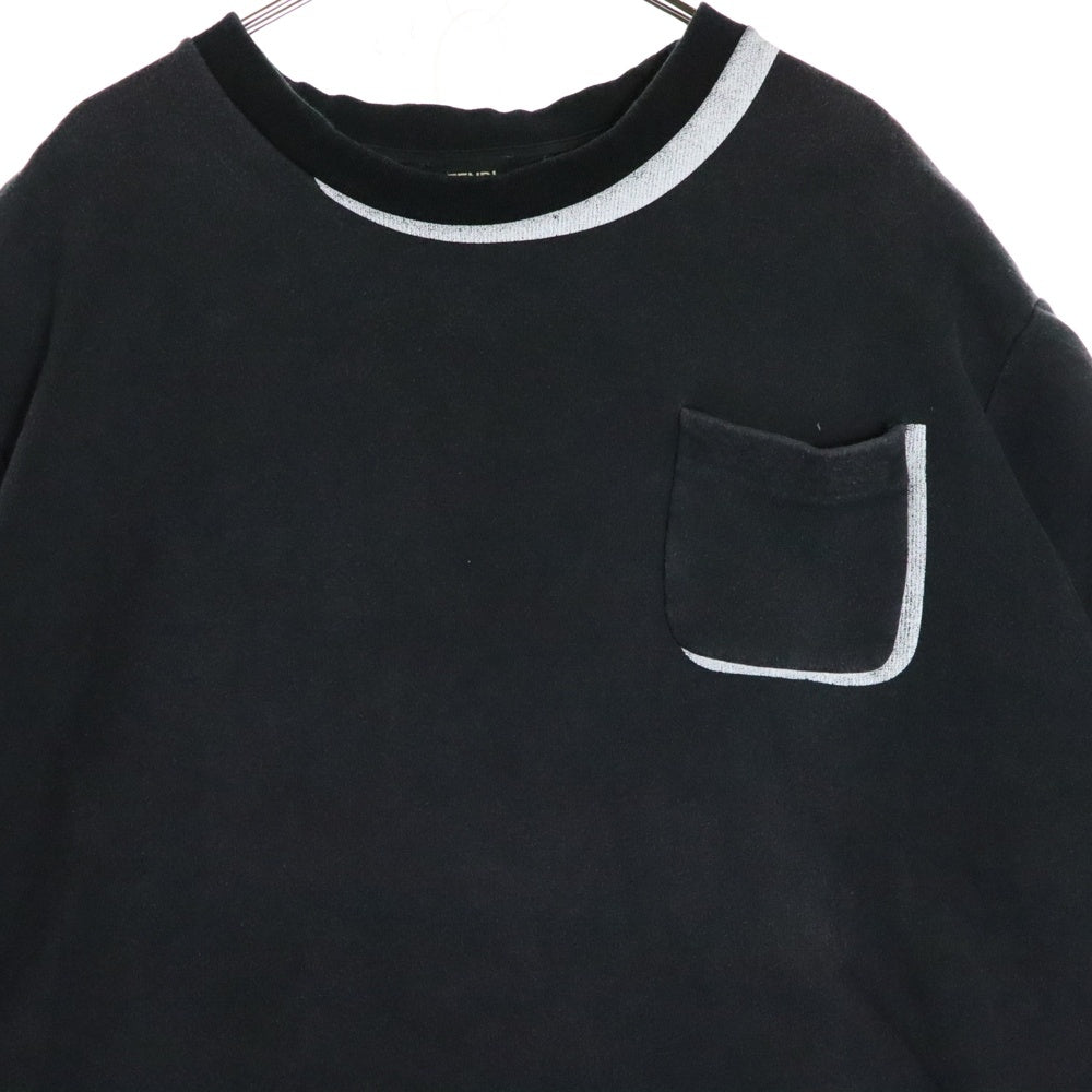 FENDI(フェンディ) フロントポケット クルーネック スウェット 半袖Tシャツ ブラック FY0761