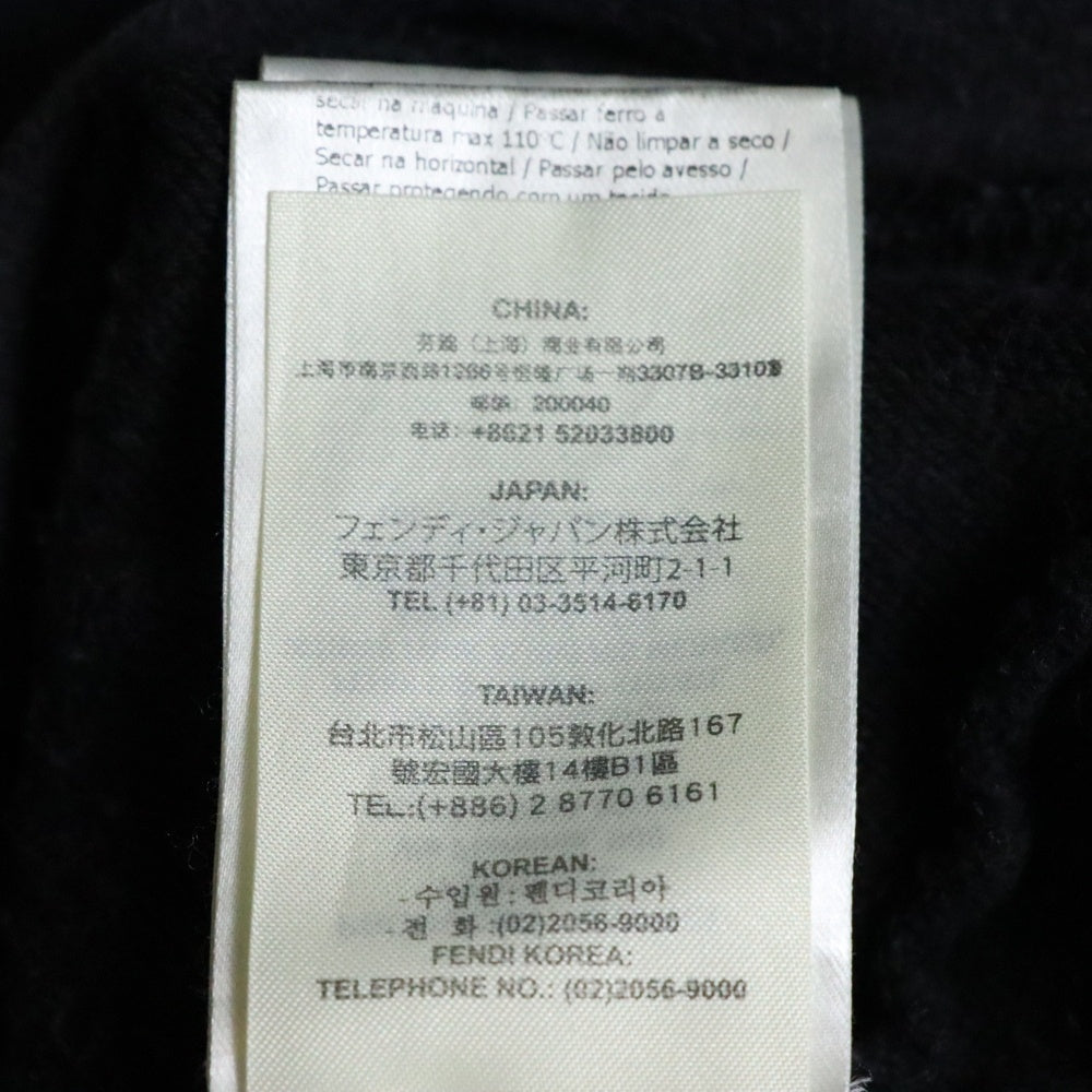 FENDI(フェンディ) フロントポケット クルーネック スウェット 半袖Tシャツ ブラック FY0761