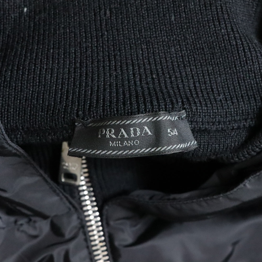 PRADA(プラダ) Re-Nylon リナイロン ナイロン切替 トライアングルロゴ ジップアップパーカー フーディ ブラック UMG107 R212 U98