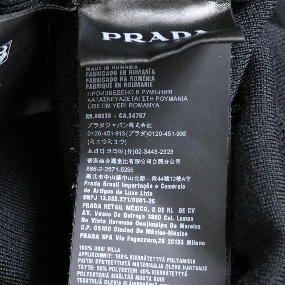 PRADA(プラダ) Re-Nylon リナイロン ナイロン切替 トライアングルロゴ ジップアップパーカー フーディ ブラック UMG107 R212 U98
