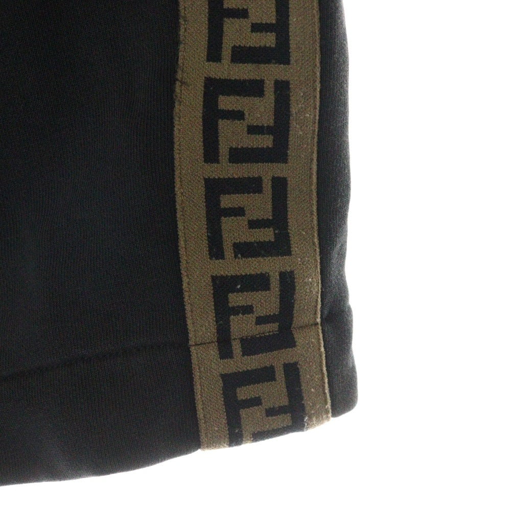 FENDI(フェンディ) FFロゴ ズッカ柄 サイドロゴ スウェット ショーツ ハーフパンツ ブラック FAB551 ABTC