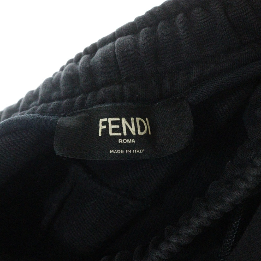 FENDI(フェンディ) FFロゴ ズッカ柄 サイドロゴ スウェット ショーツ ハーフパンツ ブラック FAB551 ABTC