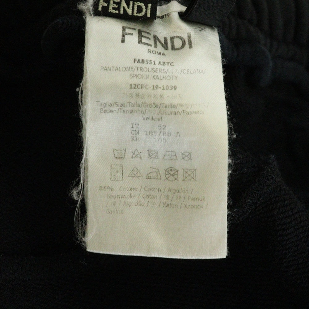 FENDI(フェンディ) FFロゴ ズッカ柄 サイドロゴ スウェット ショーツ ハーフパンツ ブラック FAB551 ABTC