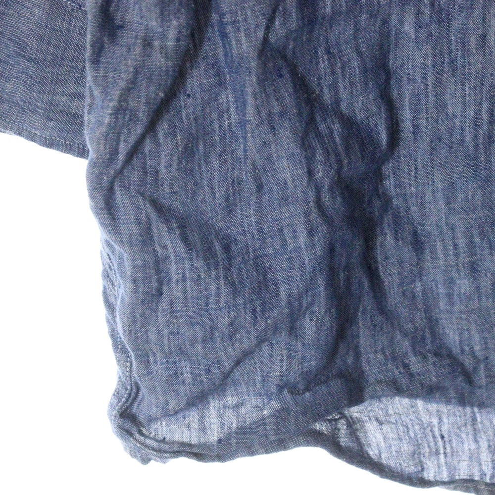 Maison Margiela 10(メゾン マルジェラ) 21SS オーバーサイズ リネン ボタンダウン 長袖シャツ インディゴ S50DL0469 S53726