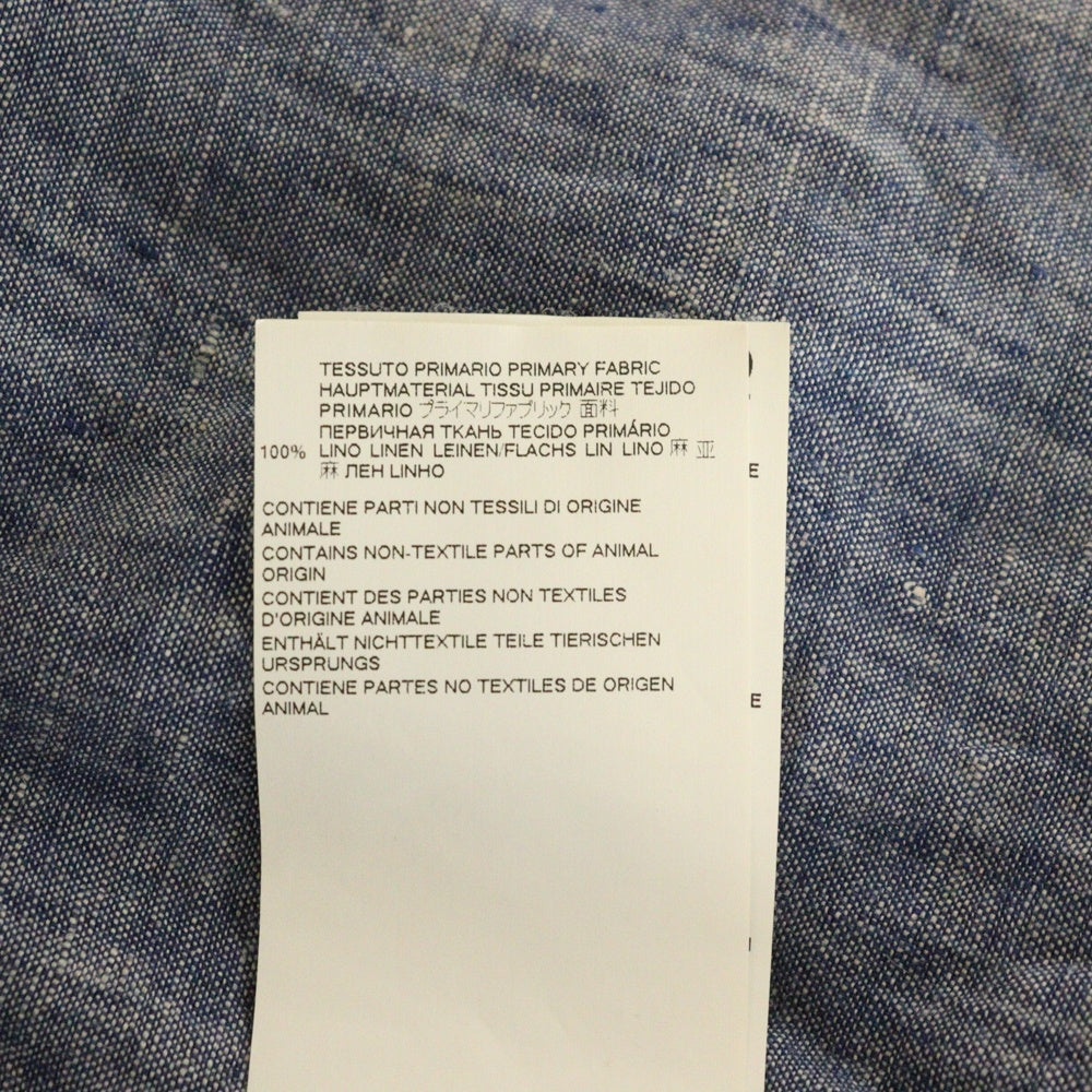 Maison Margiela 10(メゾン マルジェラ) 21SS オーバーサイズ リネン ボタンダウン 長袖シャツ インディゴ S50DL0469 S53726
