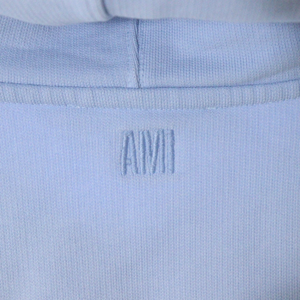 AMI Alexandre Mattiussi(アミアレクサンドルマテュッシ) AMI DE COEUR Sweat アミ ドゥ クール ハートロゴ 刺繍 プルオーバースウェットパーカー フーディ ブルー USW204.747