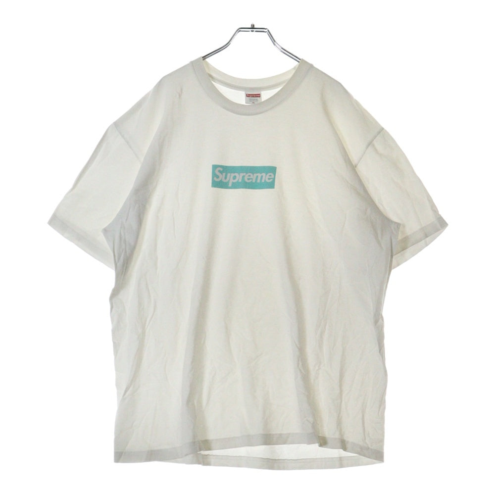 SUPREME(シュプリーム) 21AW ×TIFFANY&Co. Box Logo Tee ティファニー ボックスロゴ プリント クルーネック 半袖Tシャツカットソー ホワイト