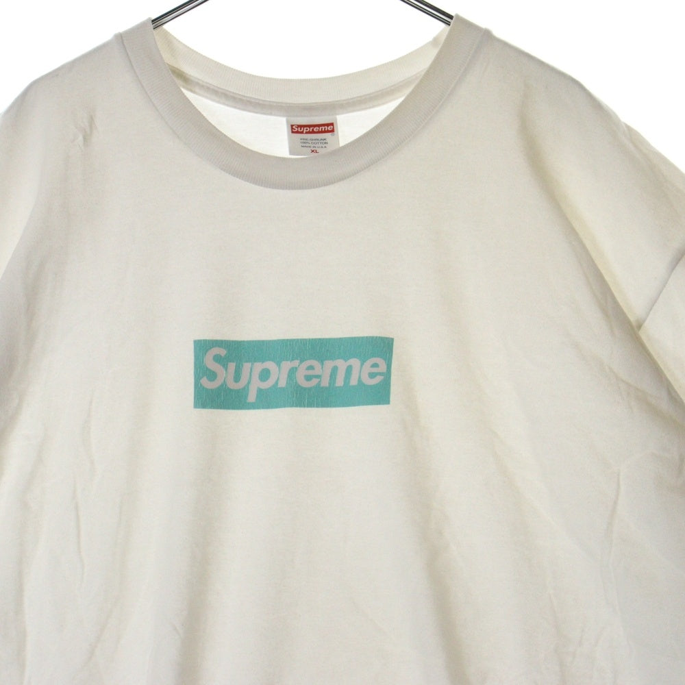 SUPREME(シュプリーム) 21AW ×TIFFANY&Co. Box Logo Tee ティファニー ボックスロゴ プリント クルーネック 半袖Tシャツカットソー ホワイト