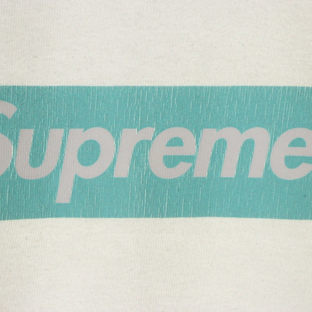 SUPREME(シュプリーム) 21AW ×TIFFANY&Co. Box Logo Tee ティファニー ボックスロゴ プリント クルーネック 半袖Tシャツカットソー ホワイト