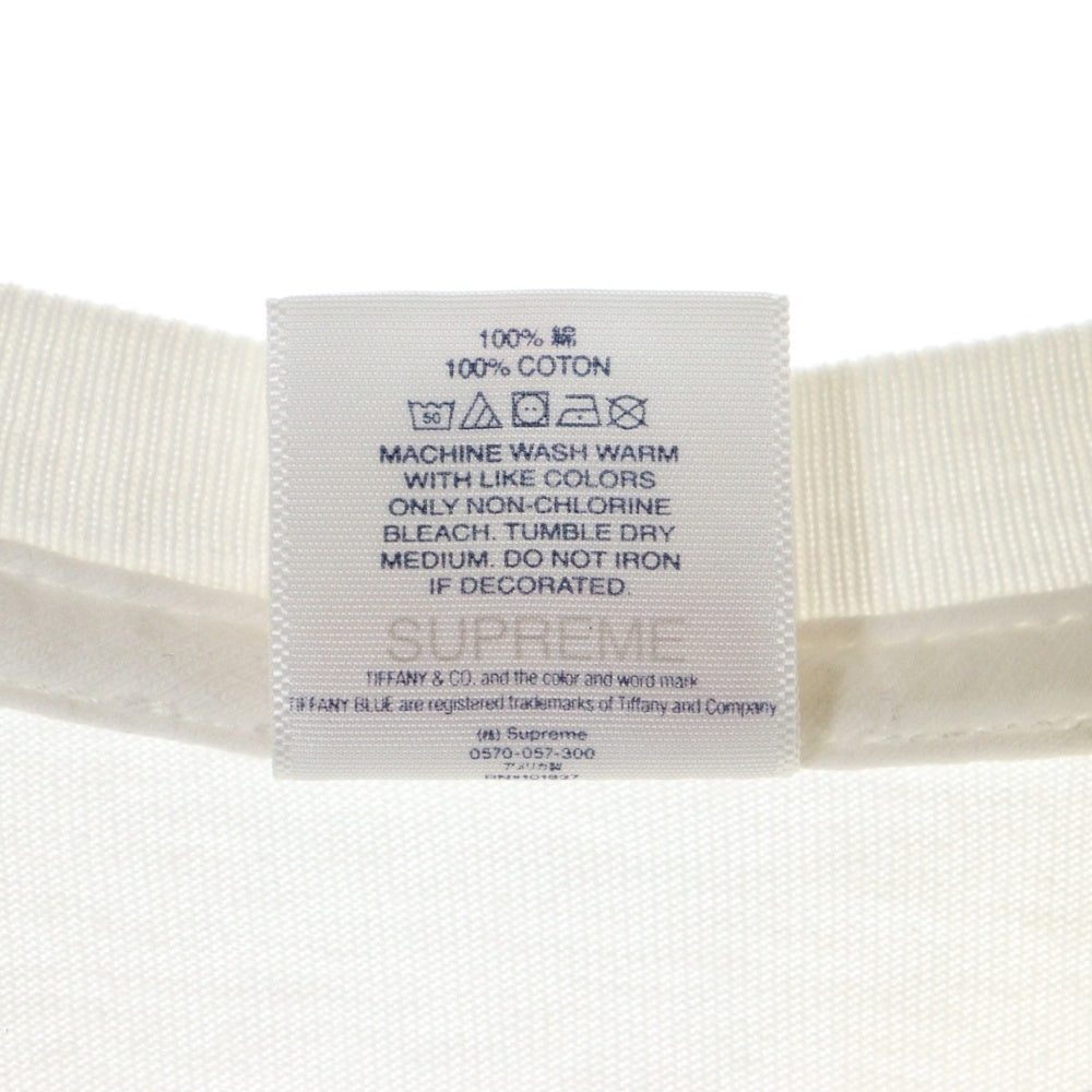 SUPREME(シュプリーム) 21AW ×TIFFANY&Co. Box Logo Tee ティファニー ボックスロゴ プリント クルーネック 半袖Tシャツカットソー ホワイト