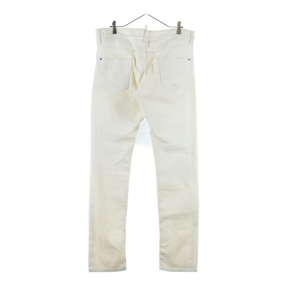 DSQUARED2(ディースクエアード) 14AW COOL GUY JEAN ストレッチ ダメージ加工 デニムパンツ ホワイト S74LA0669 S39781