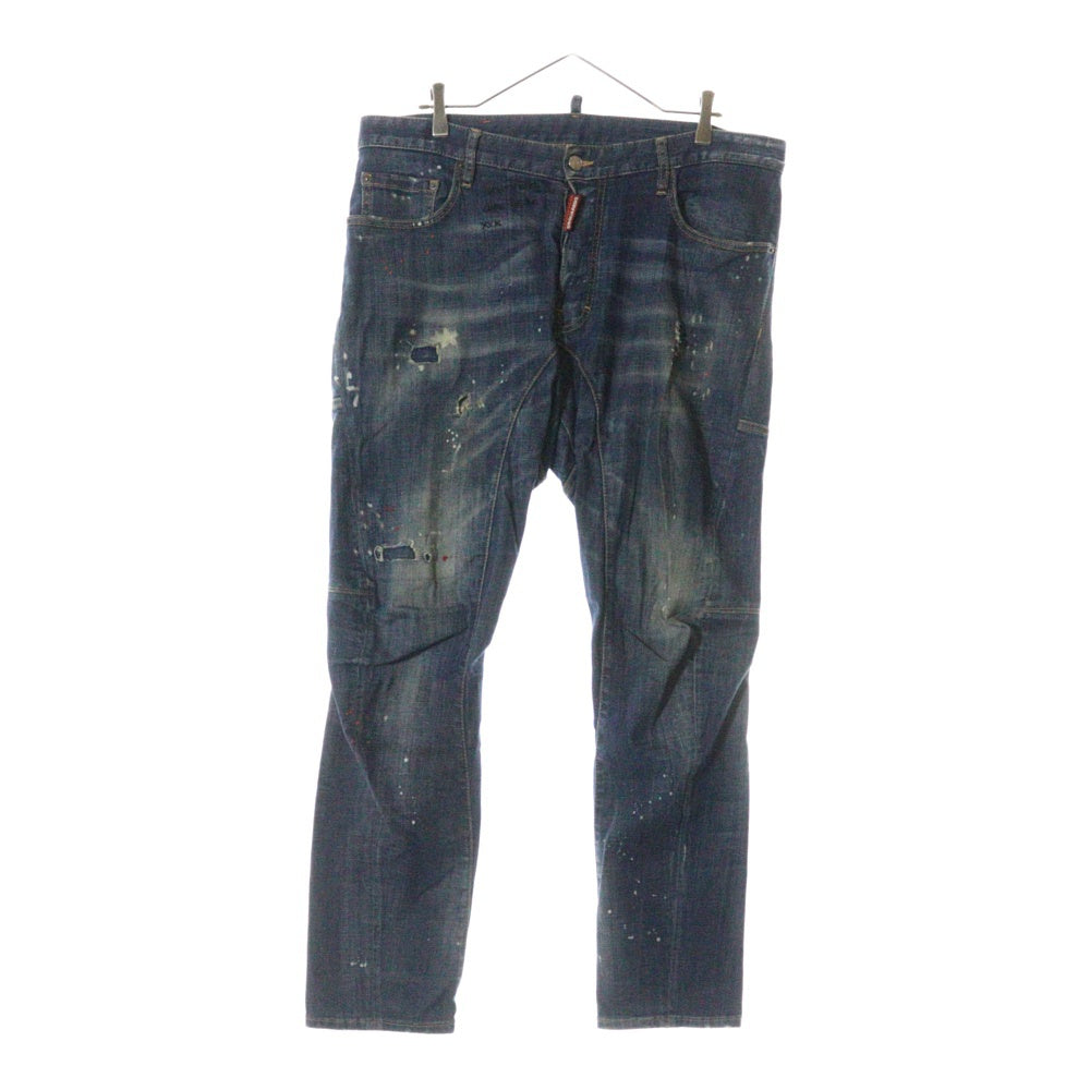 美品✨ ディースクエアード デニム 46 ダメージ加工 パンツ 濃紺 中古・古着通販】DSQUARED2 (ディースクエアード) ダメージ加工