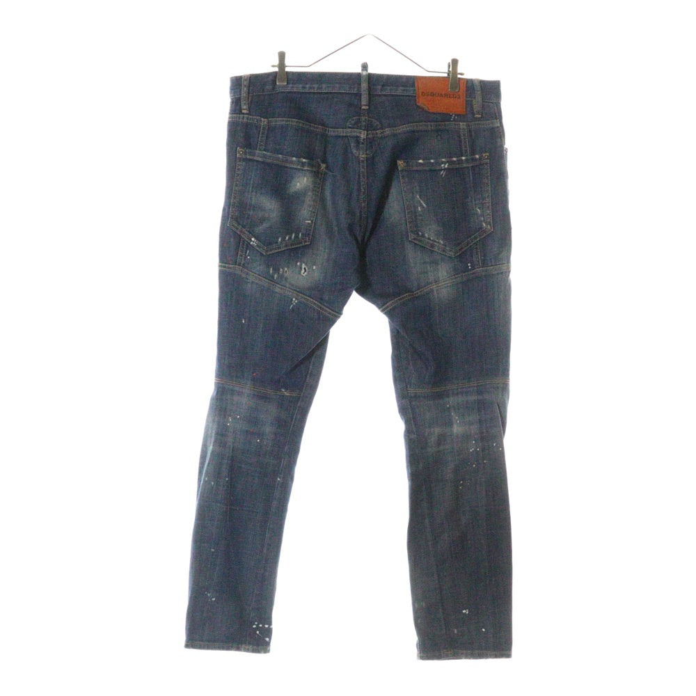 DSQUARED2(ディースクエアード) 19AW Tidy Biker Jean ダメージ加工 ストレッチ ストレート デニムパンツ インディゴ S74LB0594 S30342