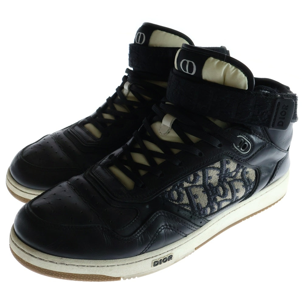 DIOR(ディオール) B27 CALF OBLIQUE カーフスキン オブリーク ジャガード レザー ハイカットスニーカー ブラック 3SH132ZIR