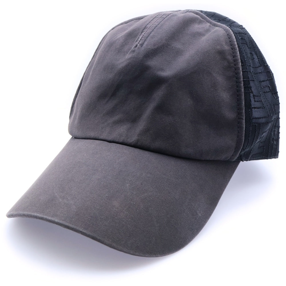FENDI(フェンディ) FFロゴ ズッカ柄 メッシュ ベースボールキャップ 帽子 ブラック FXQ768 ACD5