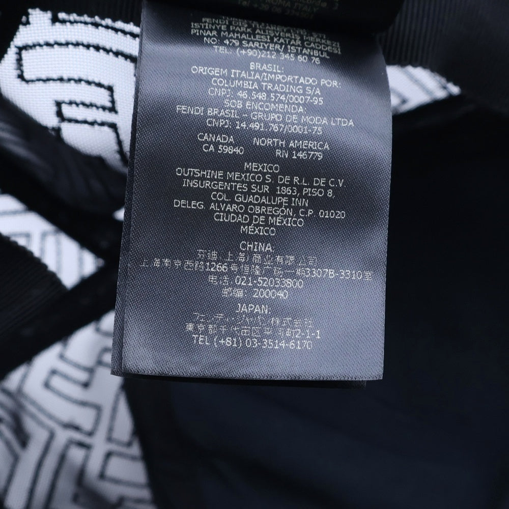 FENDI(フェンディ) FFロゴ ズッカ柄 メッシュ ベースボールキャップ 帽子 ブラック FXQ768 ACD5