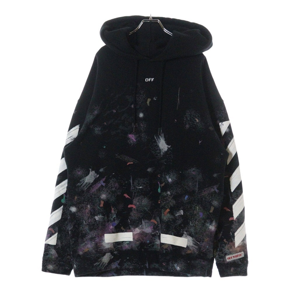 OFF-WHITE(オフホワイト) 17AW DIAG GALAXY OVER HOODIE ギャラクシー ビッグサイズ プルオーバーパーカー スウェット フーディ ブラック OMBB009F17619030