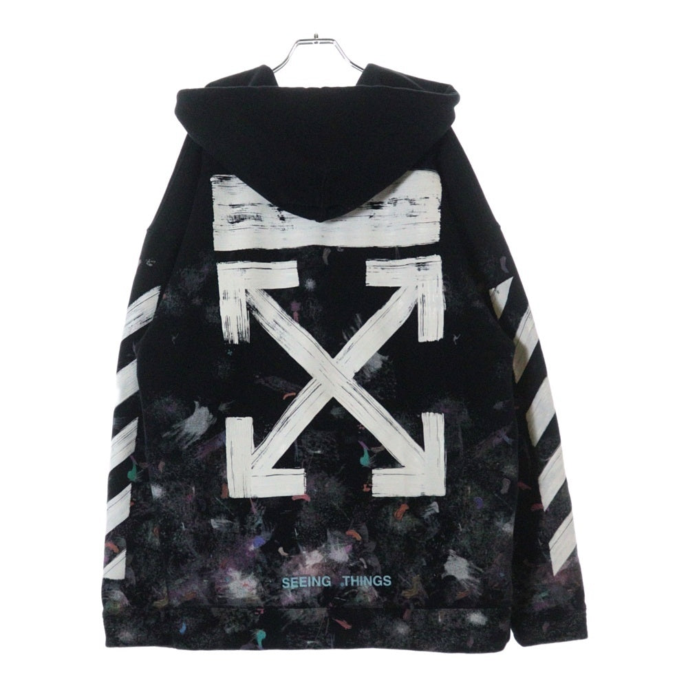 OFF-WHITE(オフホワイト) 17AW DIAG GALAXY OVER HOODIE ギャラクシー ビッグサイズ プルオーバーパーカー スウェット フーディ ブラック OMBB009F17619030