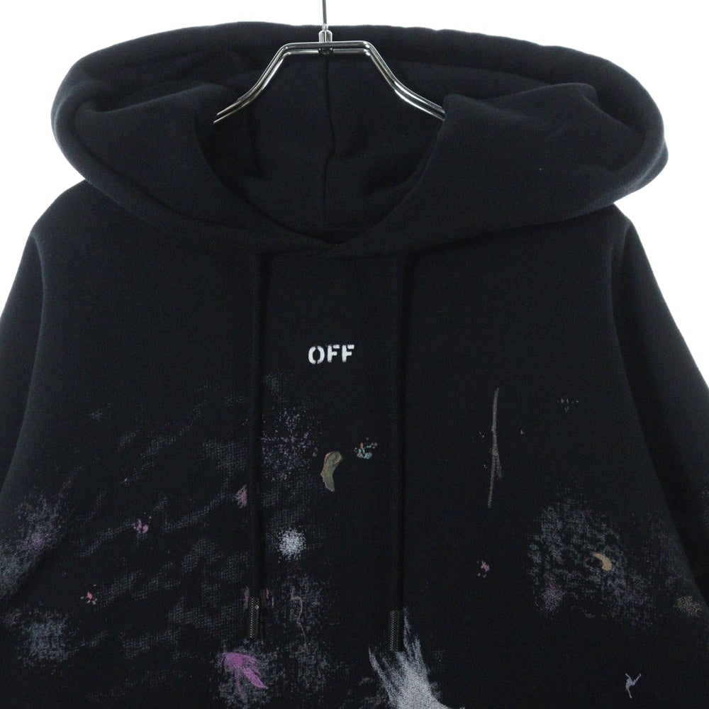 OFF-WHITE(オフホワイト) 17AW DIAG GALAXY OVER HOODIE ギャラクシー ビッグサイズ プルオーバーパーカー スウェット フーディ ブラック OMBB009F17619030