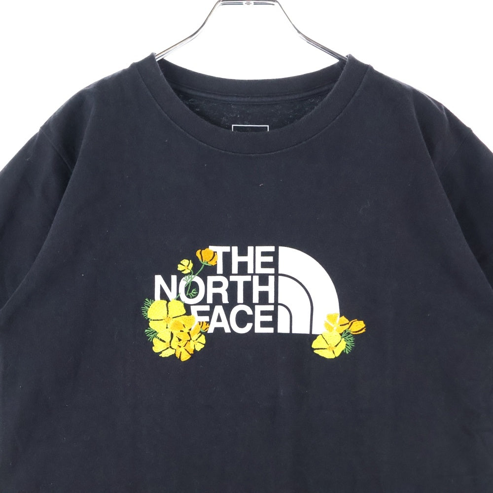 THE NORTH FACE(ザノースフェイス) フロント エンブロイド ロゴ刺繍 半袖Tシャツ カットソー ブラック NTW32247