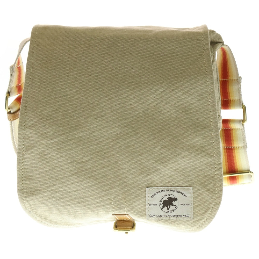 HUNTING WORLD(ハンティングワールド) ワッペン付き ショルダーバッグ キャンバス