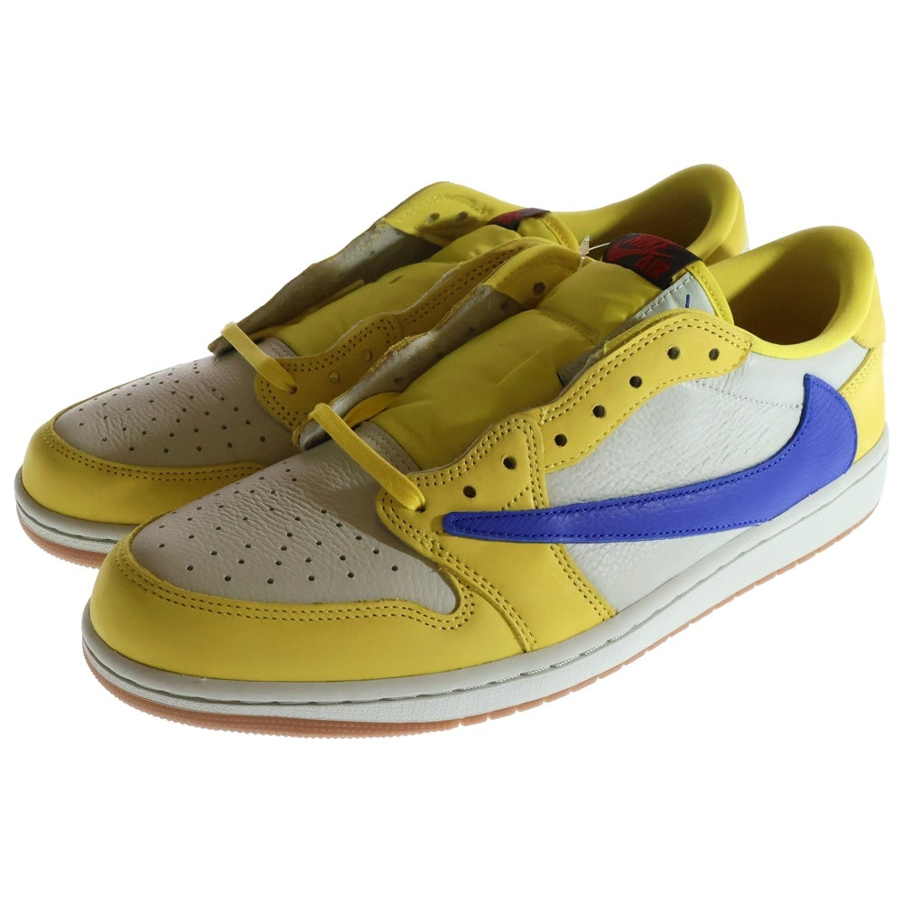 NIKE(ナイキ) ×TRAVIS SCOTT WMNS AIR JORDAN 1 RETRO LOW OG CANARY ウィメンズ エアジョーダン1 カナリー ローカットスニーカー イエロー US12.5/29.5cm DZ4137-700