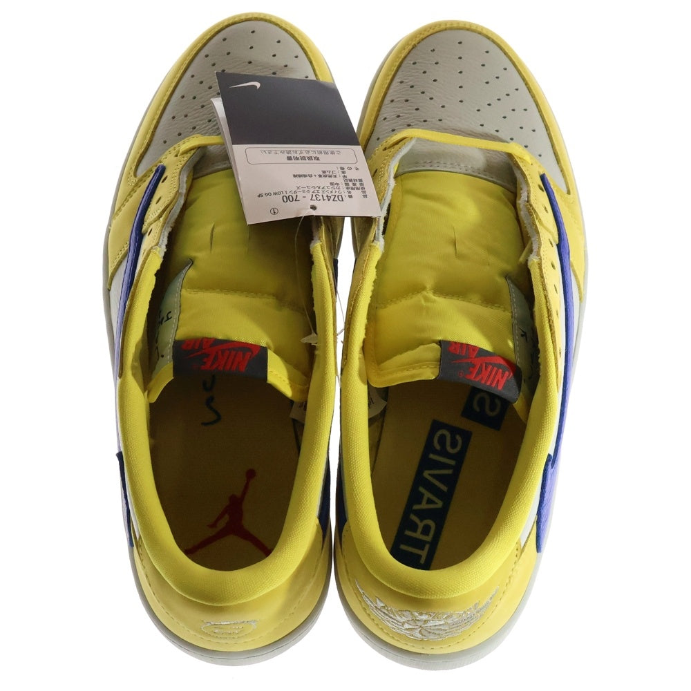 NIKE(ナイキ) ×TRAVIS SCOTT WMNS AIR JORDAN 1 RETRO LOW OG CANARY ウィメンズ エアジョーダン1 カナリー ローカットスニーカー イエロー US12.5/29.5cm DZ4137-700